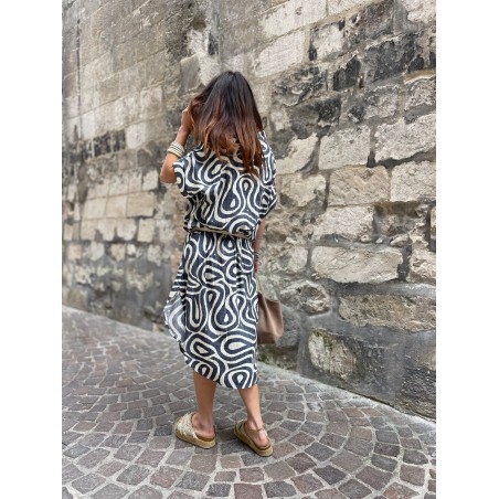 Robe longue col mao