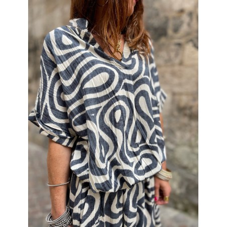 Robe longue col mao