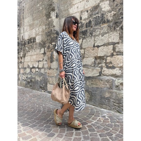 Robe longue col mao