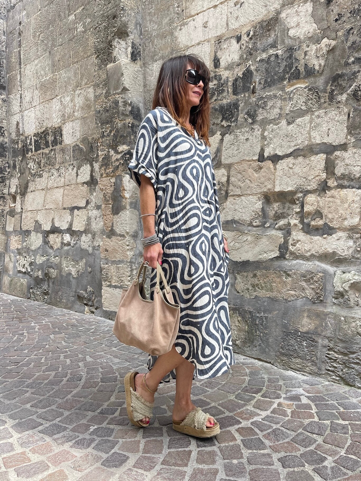 Robe longue col mao