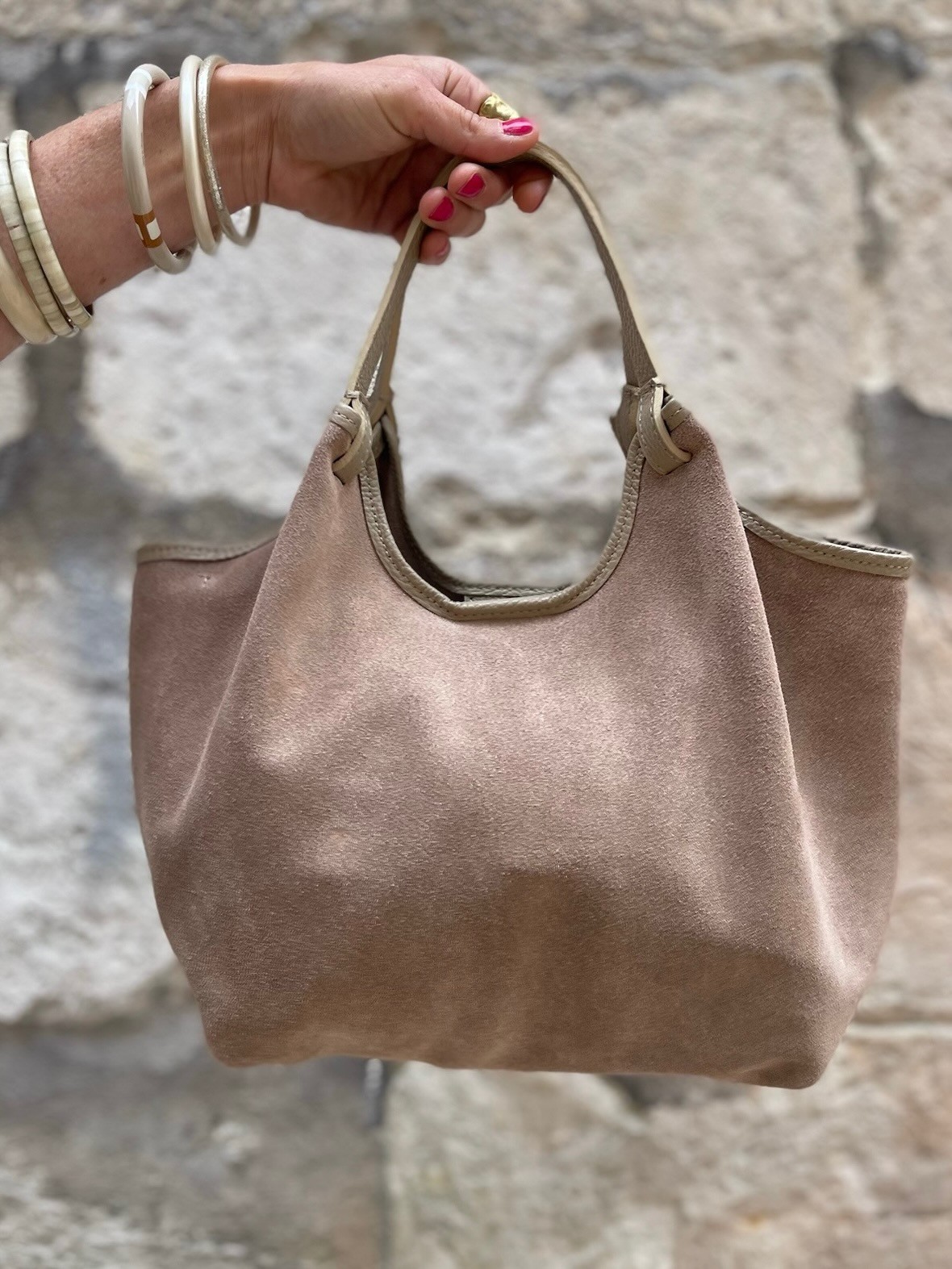 Sac effet daim taupe