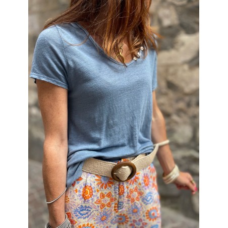 Pantalon évasé flowers