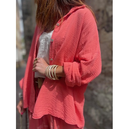 Chemise gaze corail