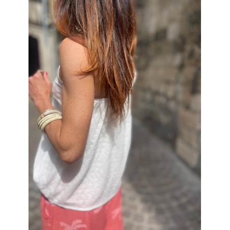 Top broderie blanc