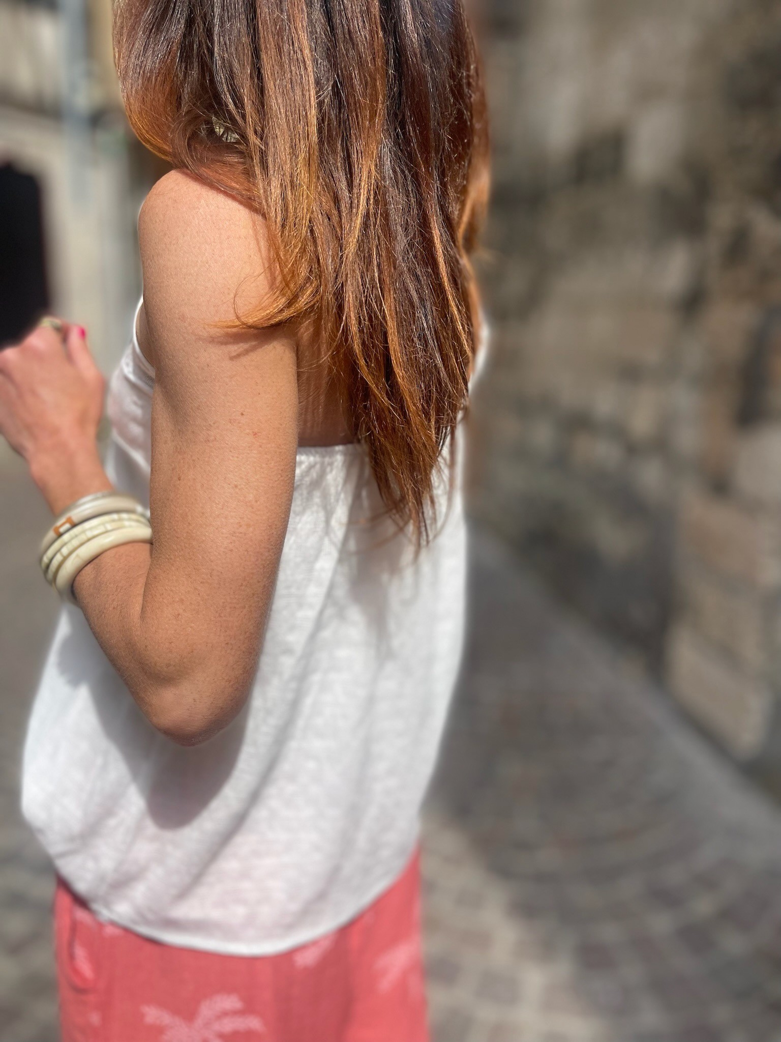 Top broderie blanc