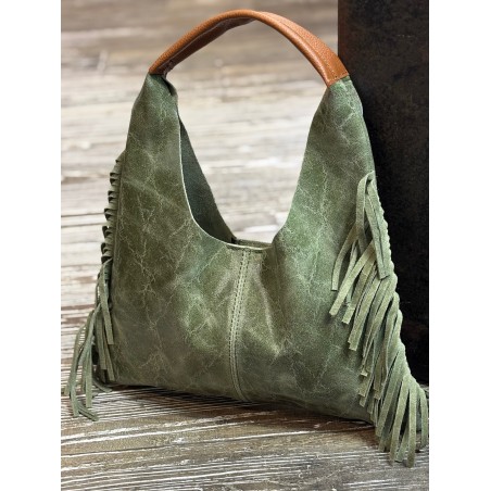 Sac kaki à franges