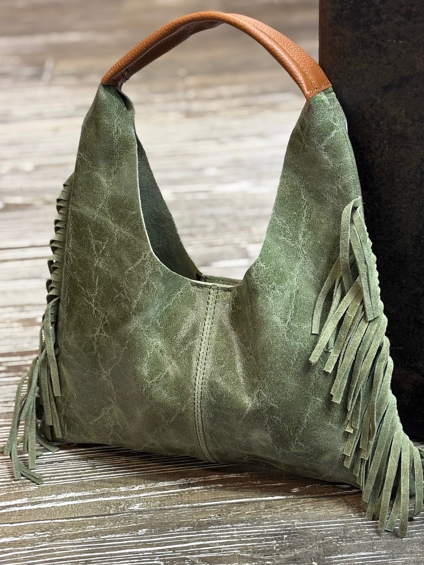 Sac kaki à franges