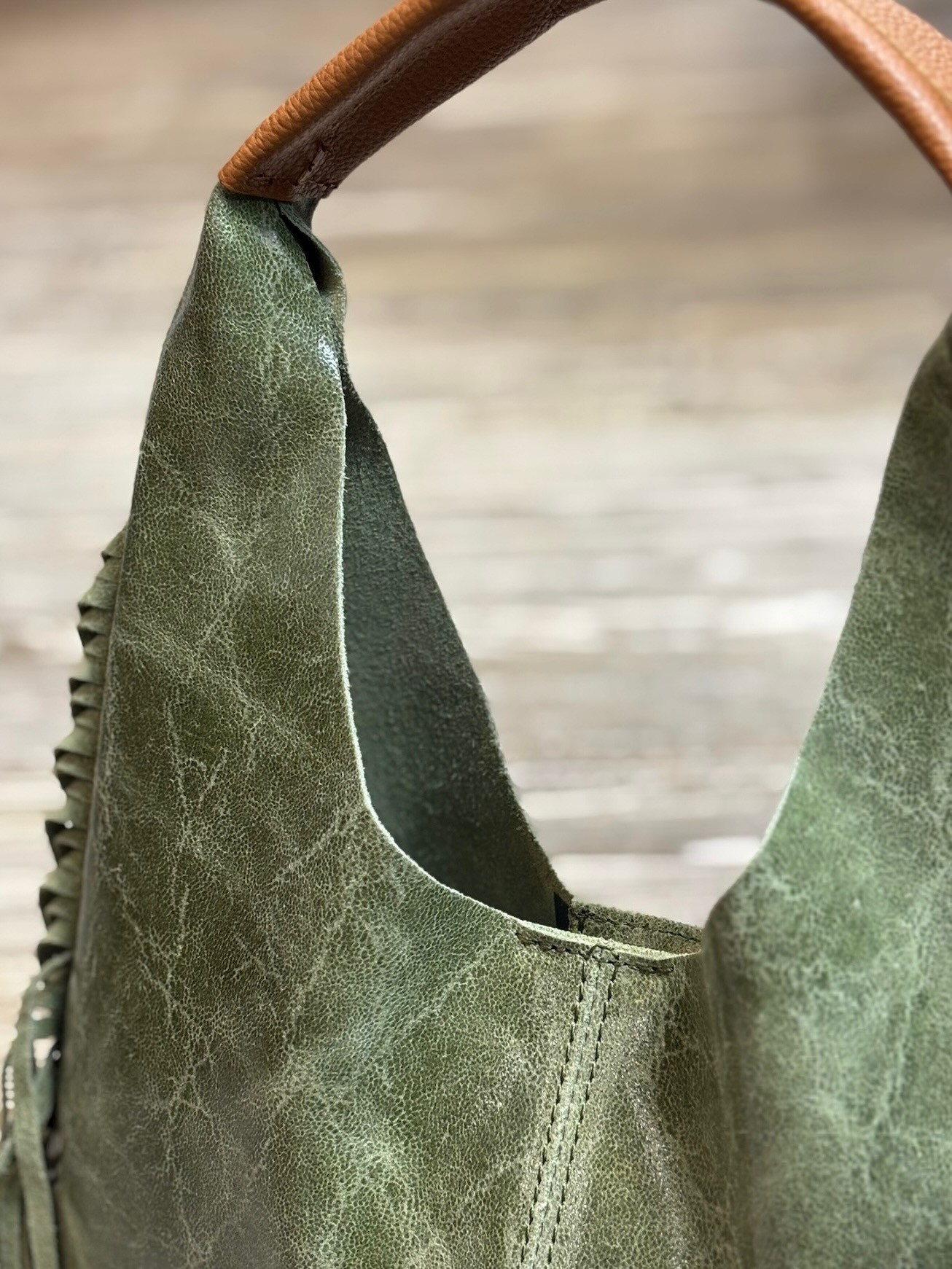 Sac kaki à franges