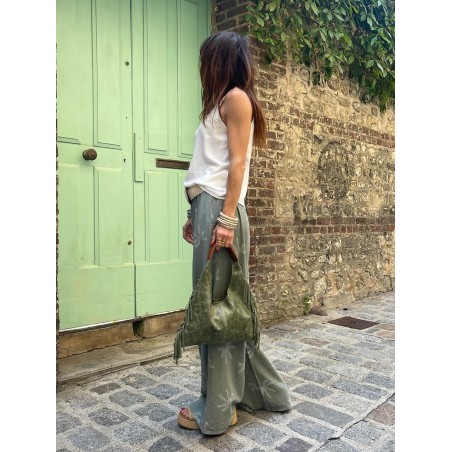 Sac kaki à franges