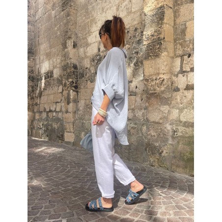 Jean mom fit blanc