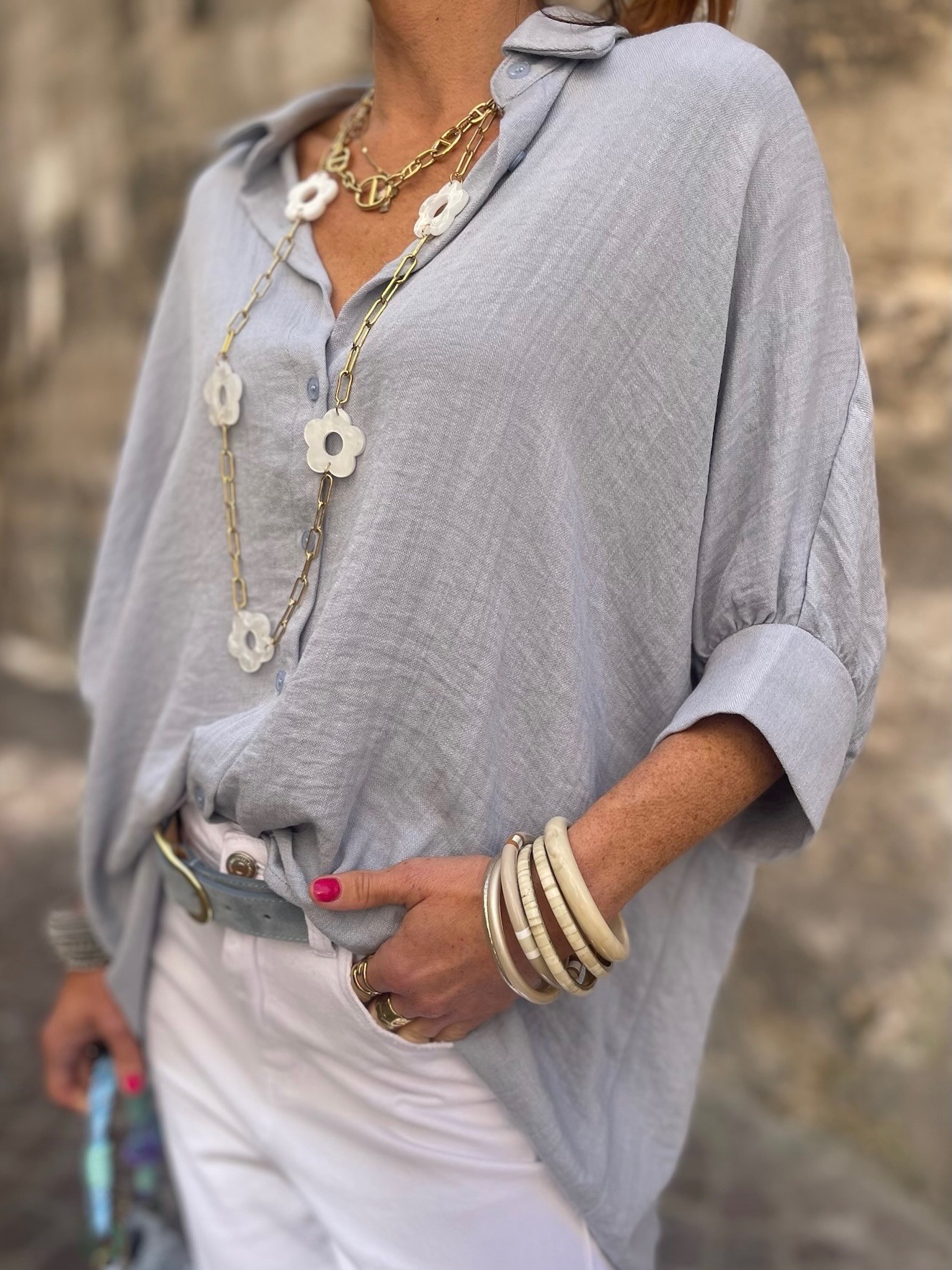 Chemise oversize bleue...