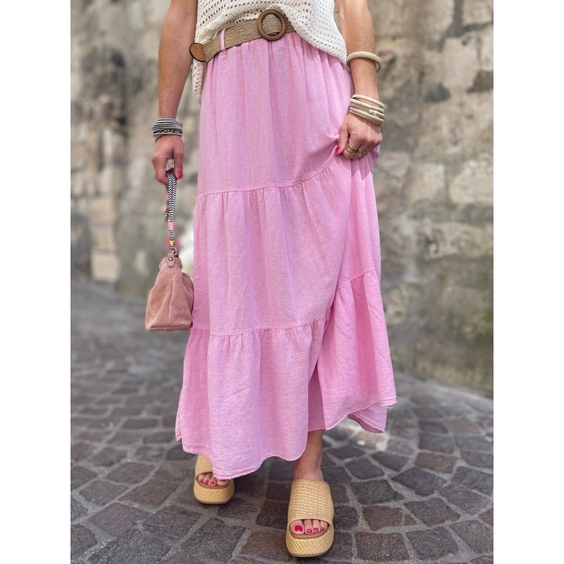 Jupe lin rose