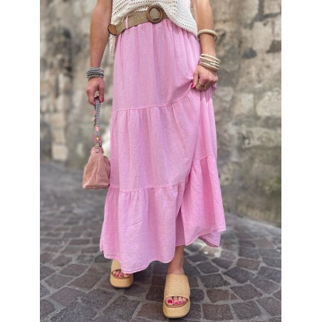 Jupe lin rose