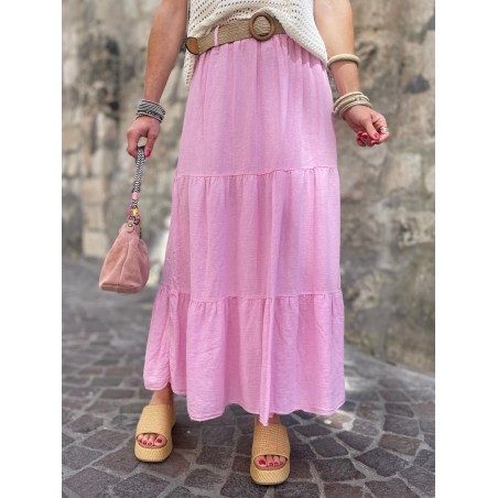 Jupe lin rose