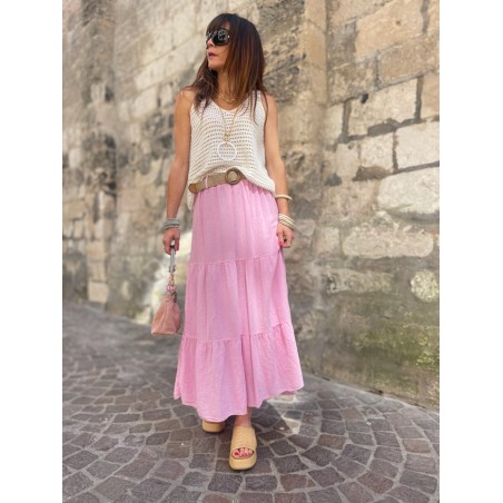 Jupe lin rose