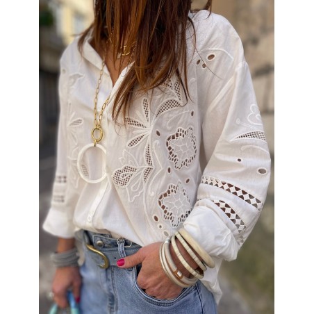 Chemise blanche broderie