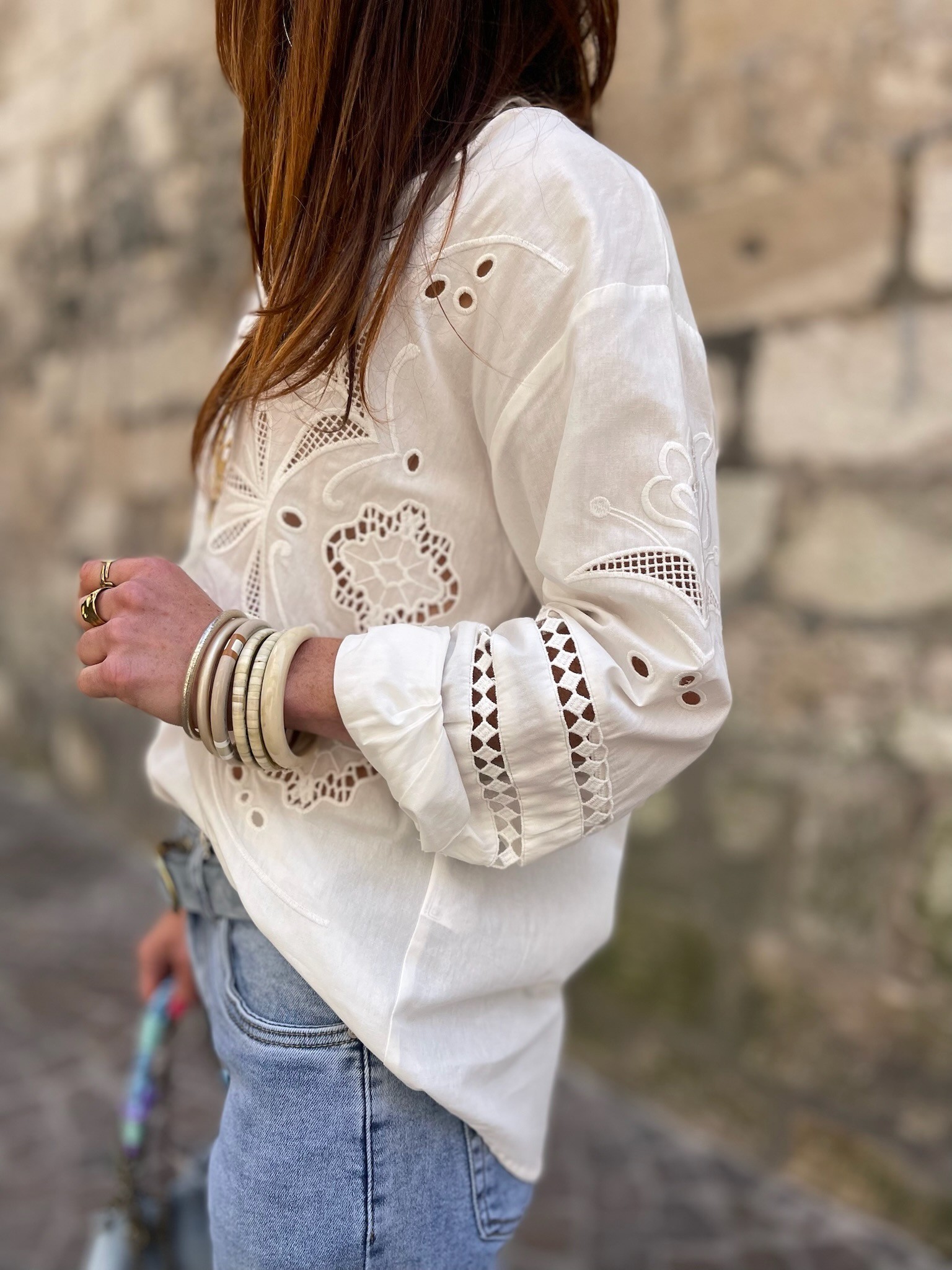 Chemise blanche broderie