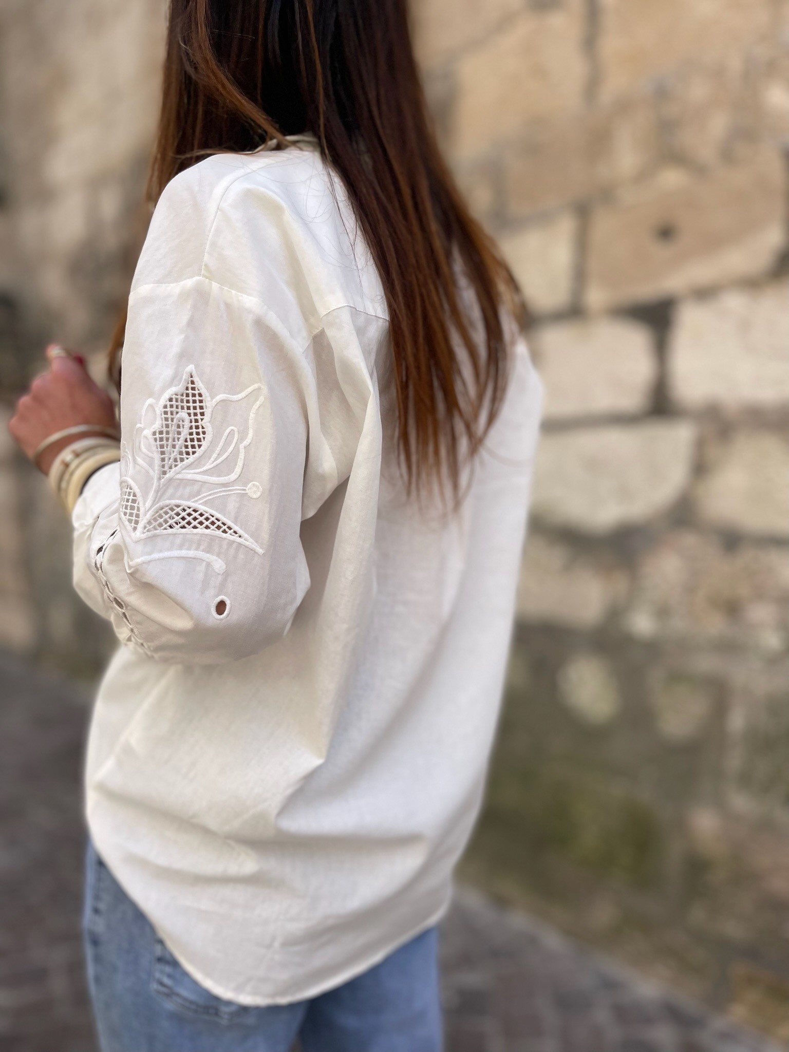 Chemise blanche broderie