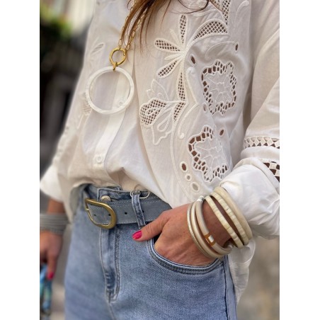Chemise blanche broderie