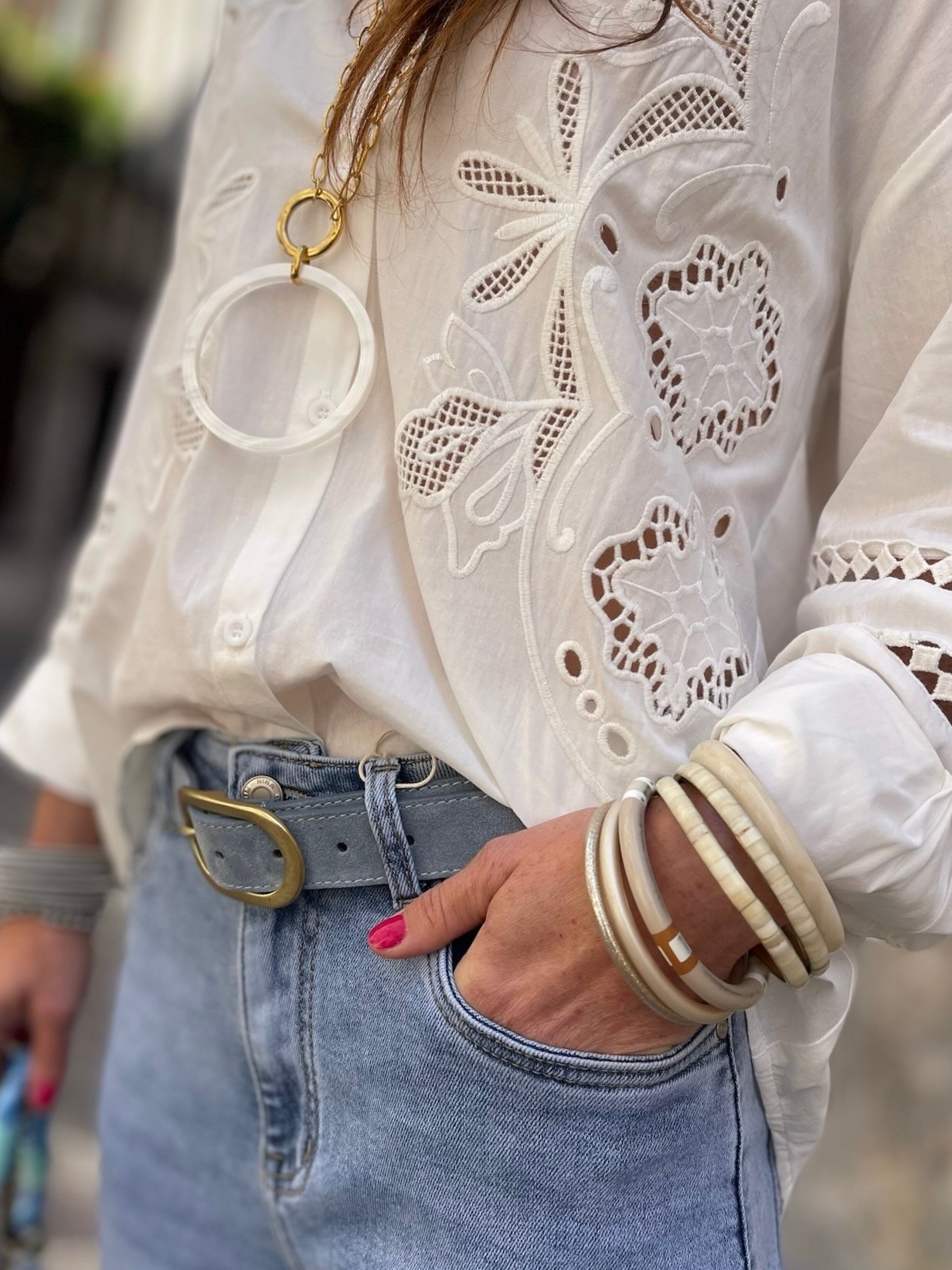 Chemise blanche broderie