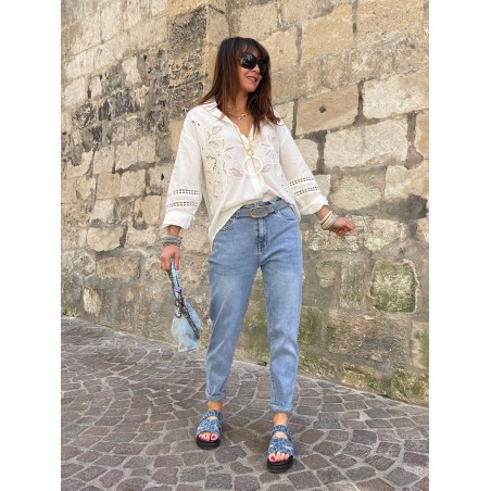 Chemise blanche broderie