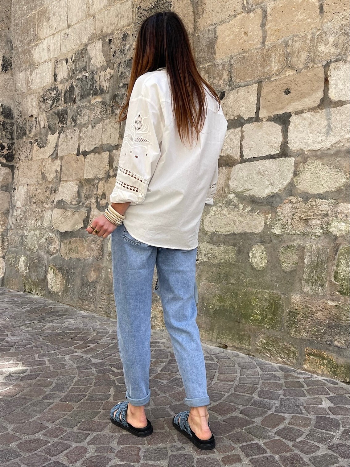 Chemise blanche broderie