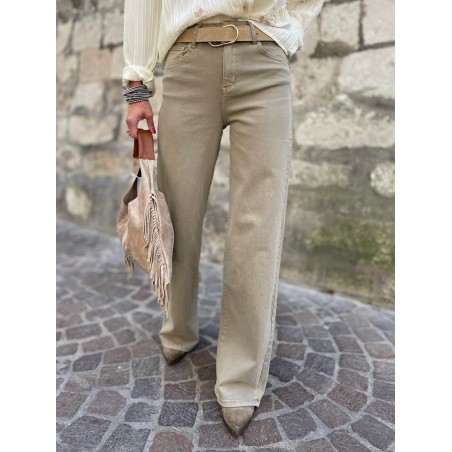 Jean flare taupe