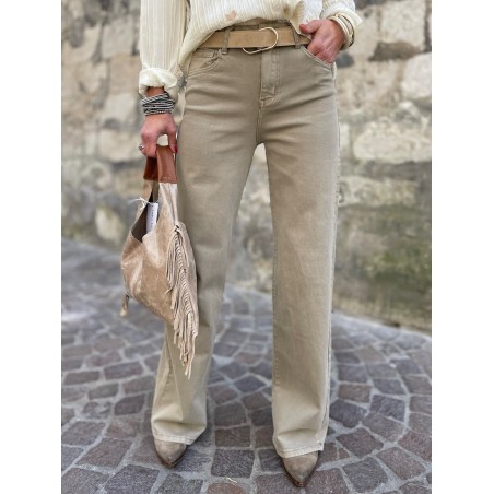 Jean flare taupe