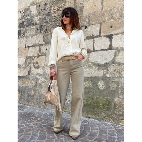 Jean flare taupe