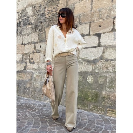 Jean flare taupe