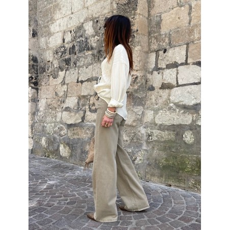 Jean flare taupe