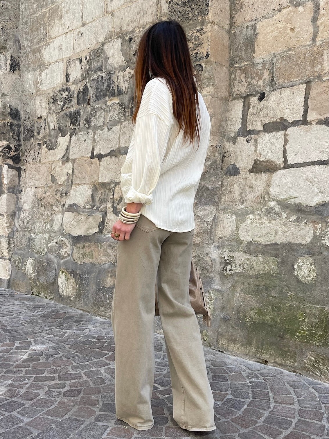 Jean flare taupe