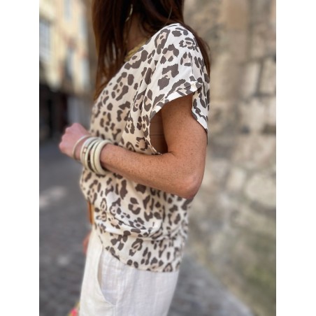 Top léo beige