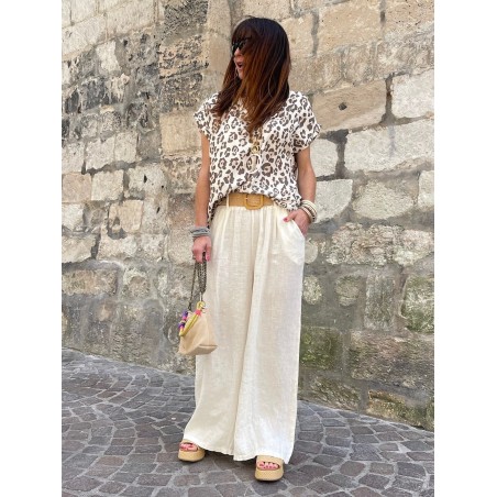 Top léo beige