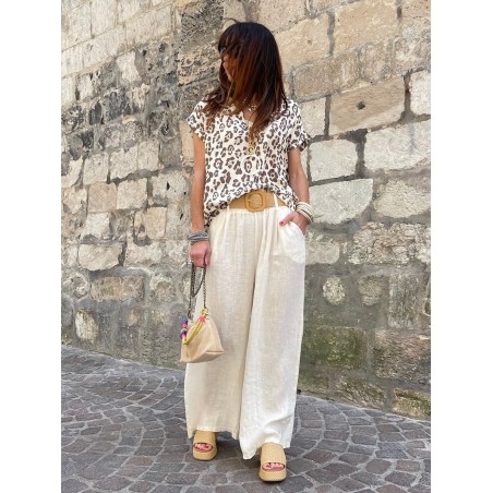 Top léo beige