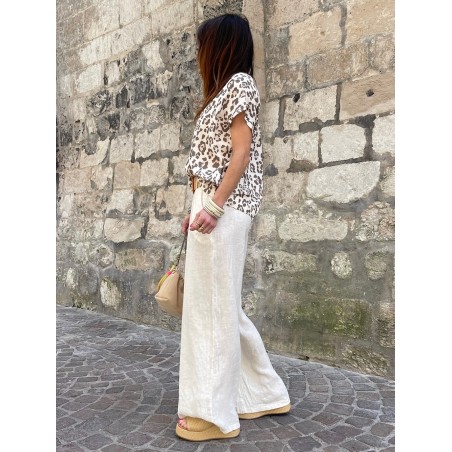 Top léo beige