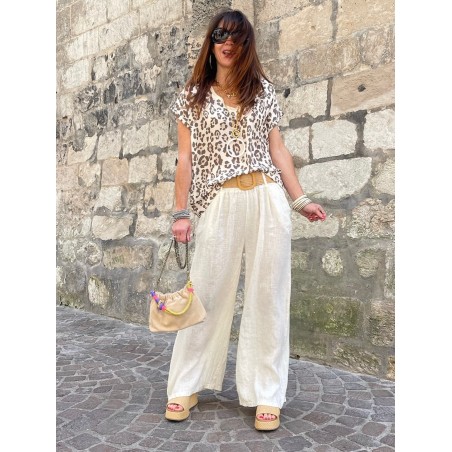 Top léo beige