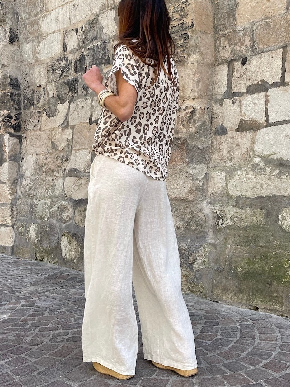 Top léo beige