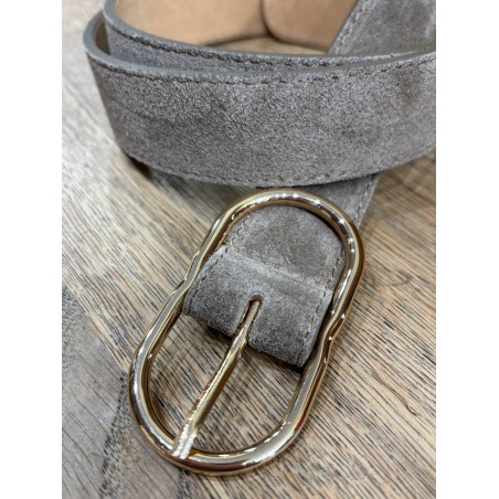 Ceinture daim taupe boucle gold