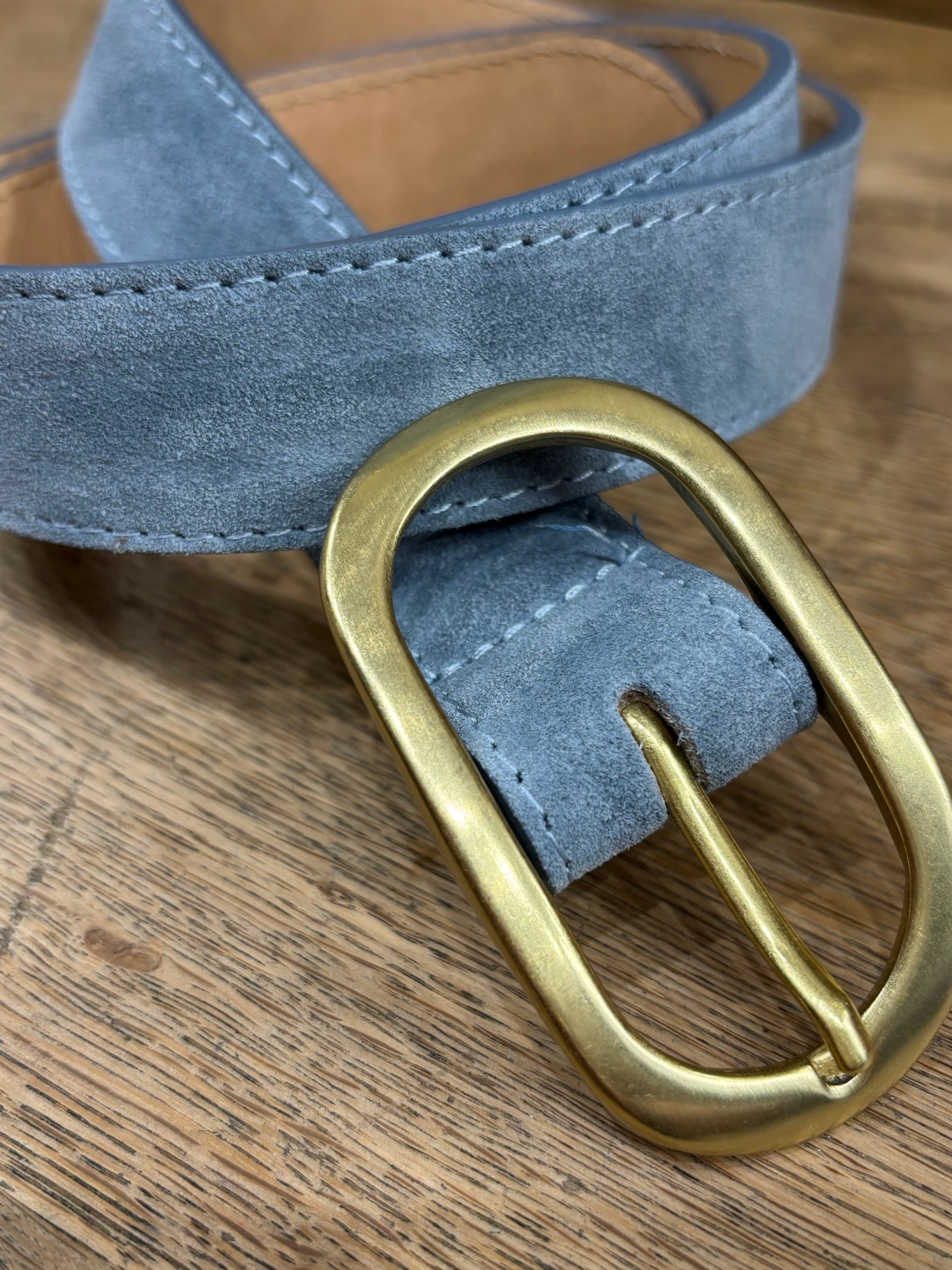 Ceinture daim bleue boucle...