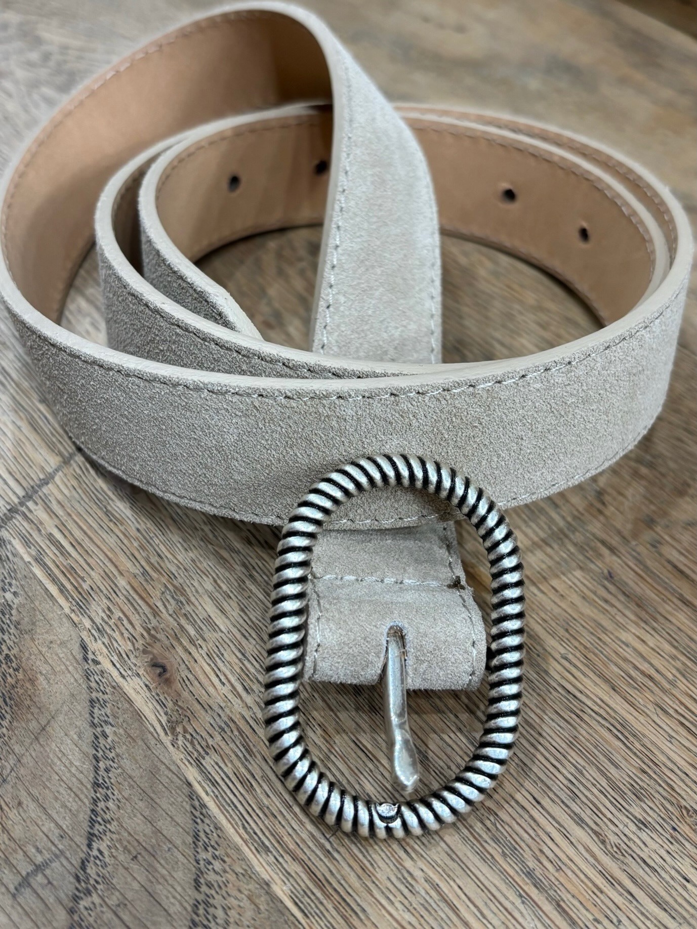 Ceinture daim beige boucle...