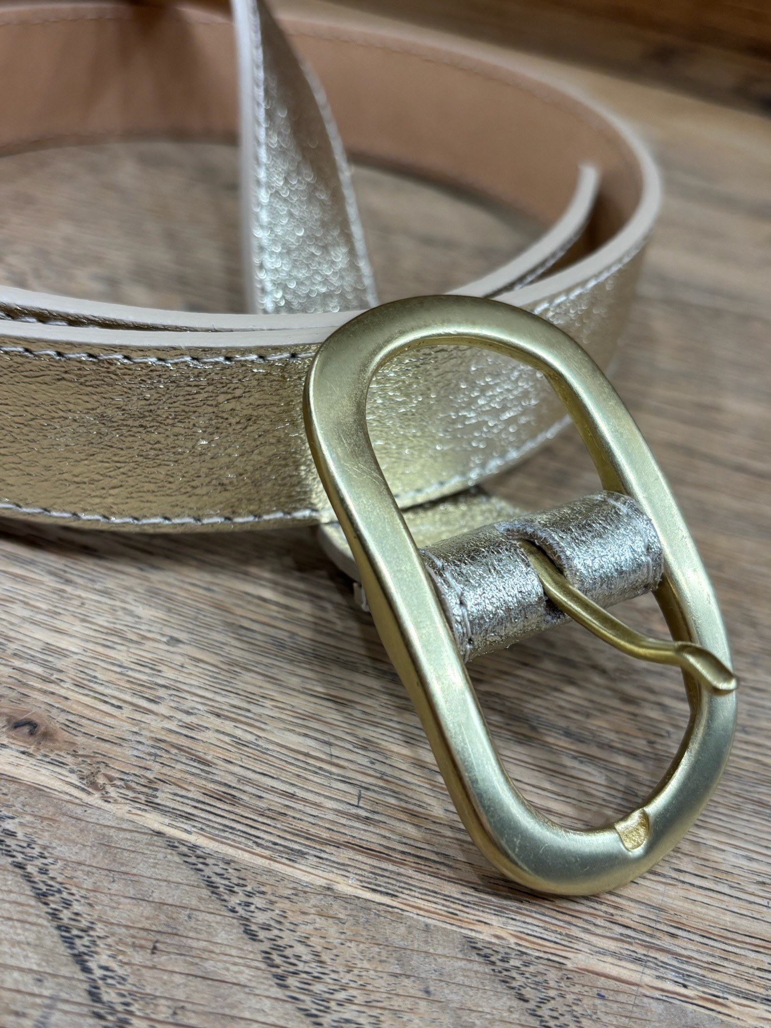 Ceinture cuir gold