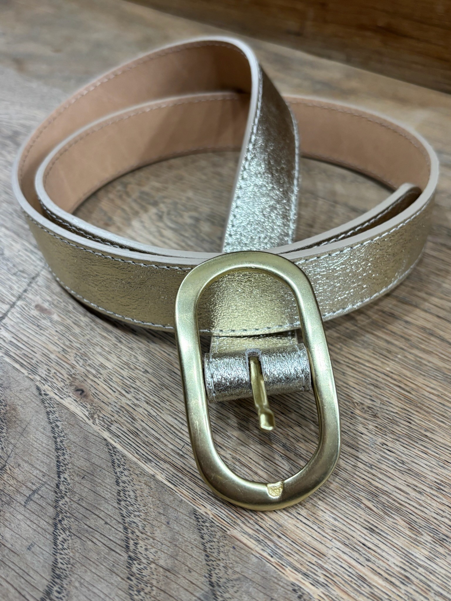 Ceinture cuir gold