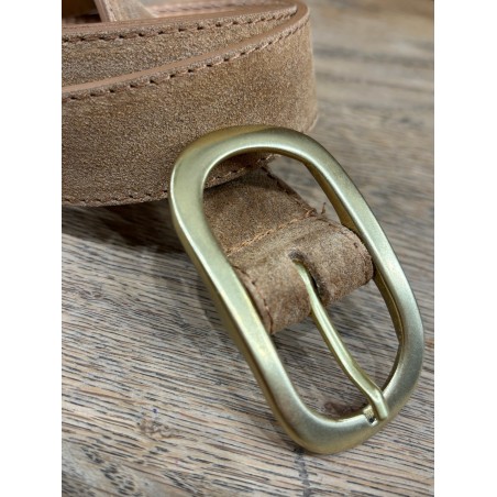 Ceinture daim camel boucle gold