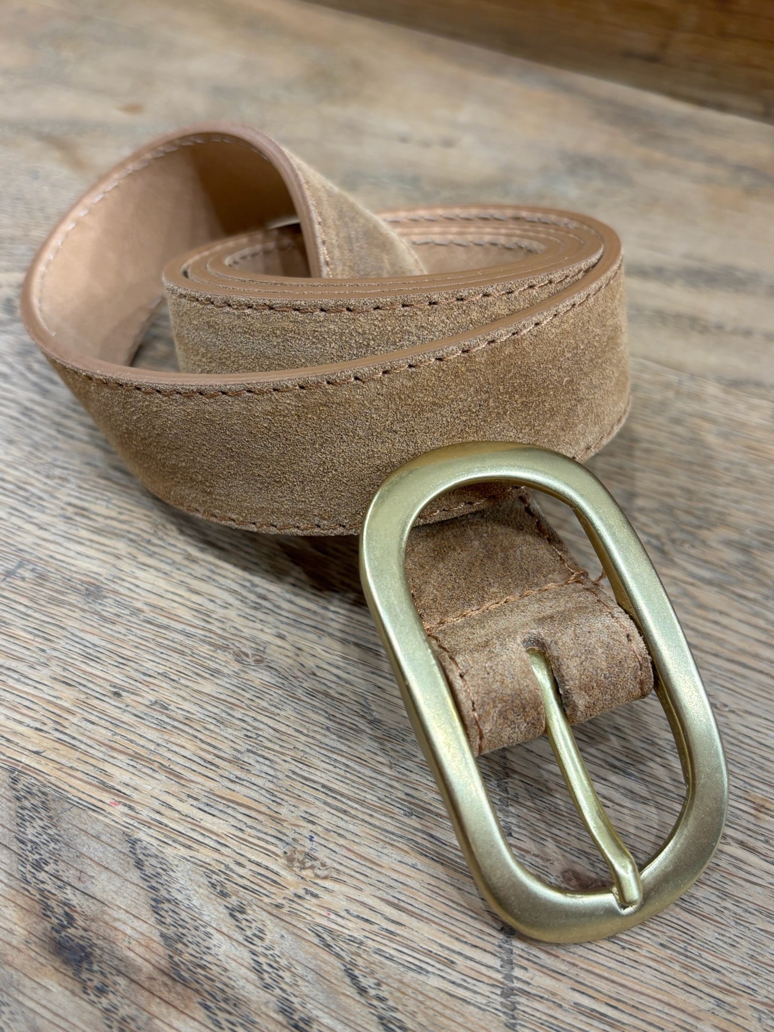 Ceinture daim camel boucle...