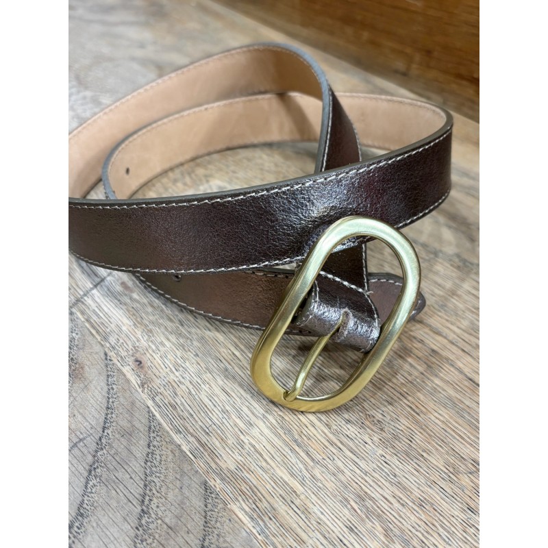 Ceinture cuir bronze