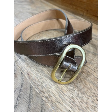 Ceinture cuir bronze