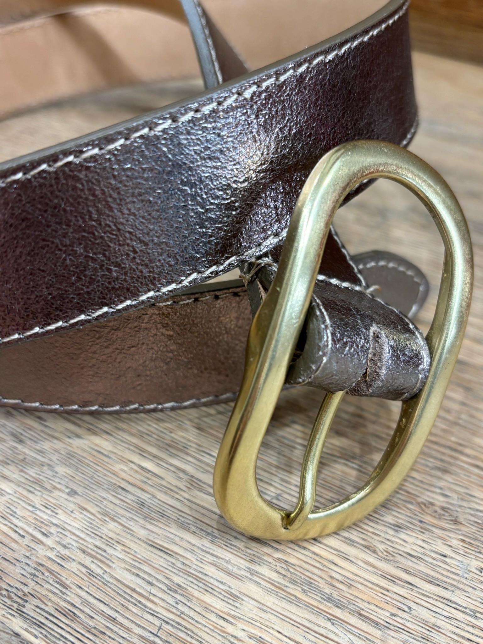Ceinture cuir bronze