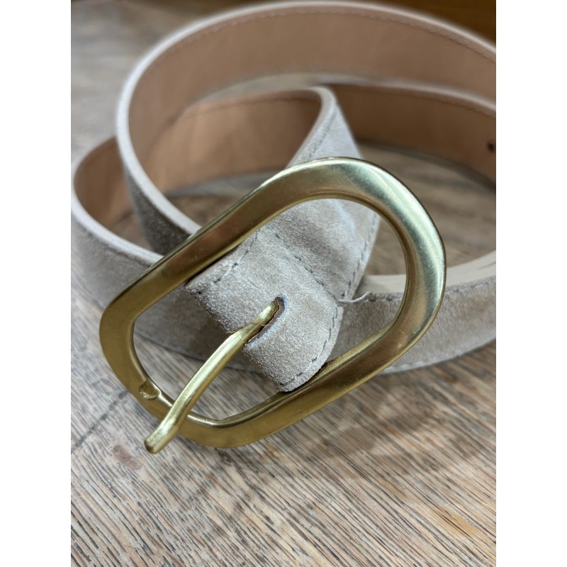 Ceinture daim beige boucle gold