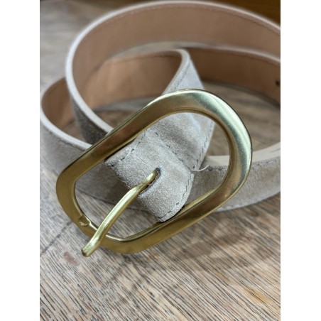 Ceinture daim beige boucle gold
